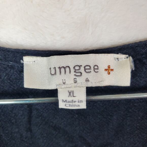 Umgee Babydoll Linen Blend Tunic Peasant Boho Ruffle Short Sleeve Fringed Sz XL - Picture 7 of 11